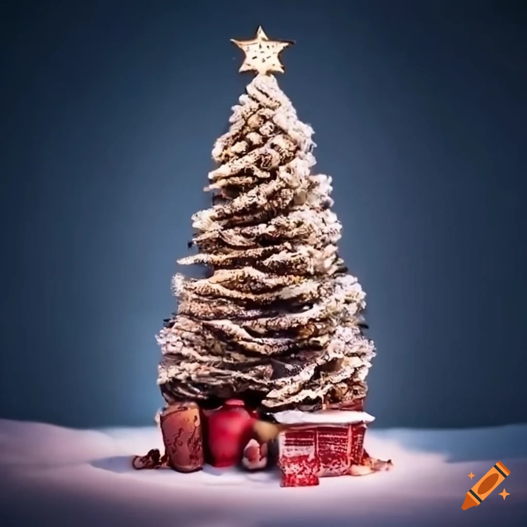 árbol de Navidad decorado con granos de café