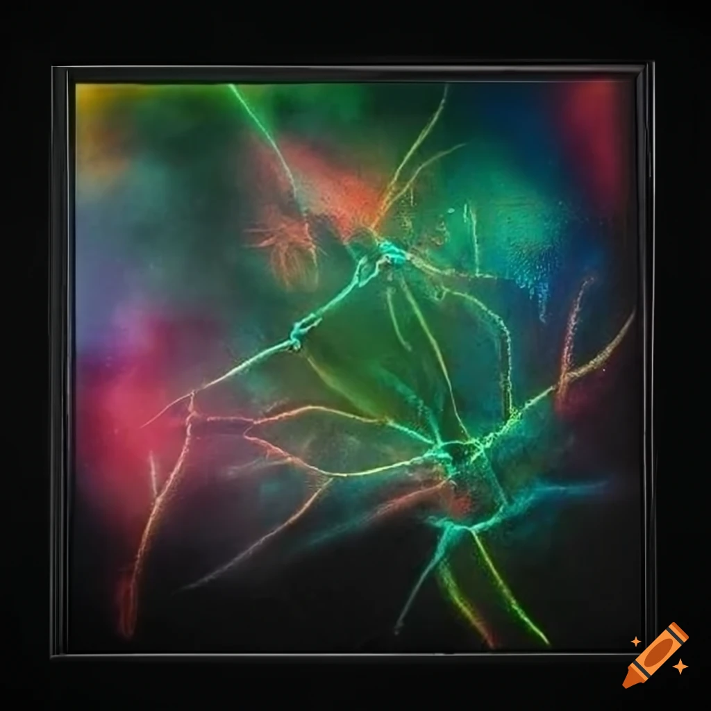 Colorful chalk art creatures on black background on Craiyon