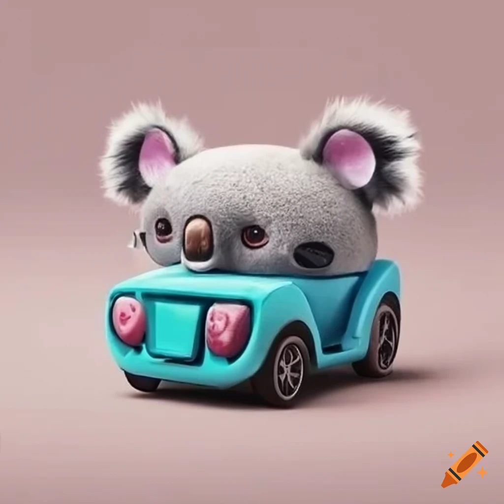 adorable koala on a car