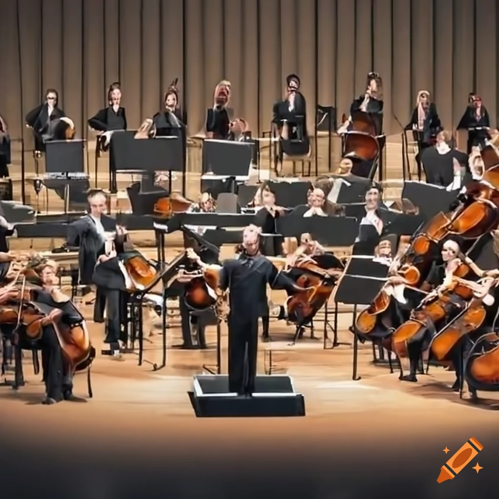 image of symphonic orchestra in concert