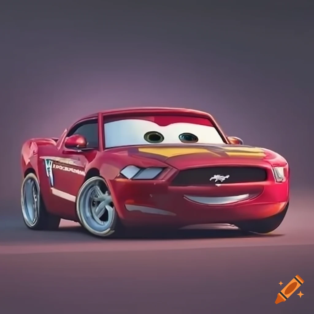 Ford mustang in disney pixar cars on Craiyon