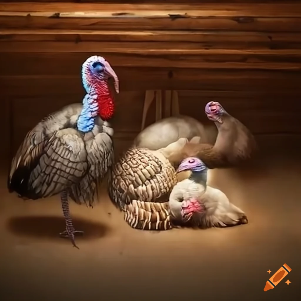 Turkey family seeking refuge during hard times