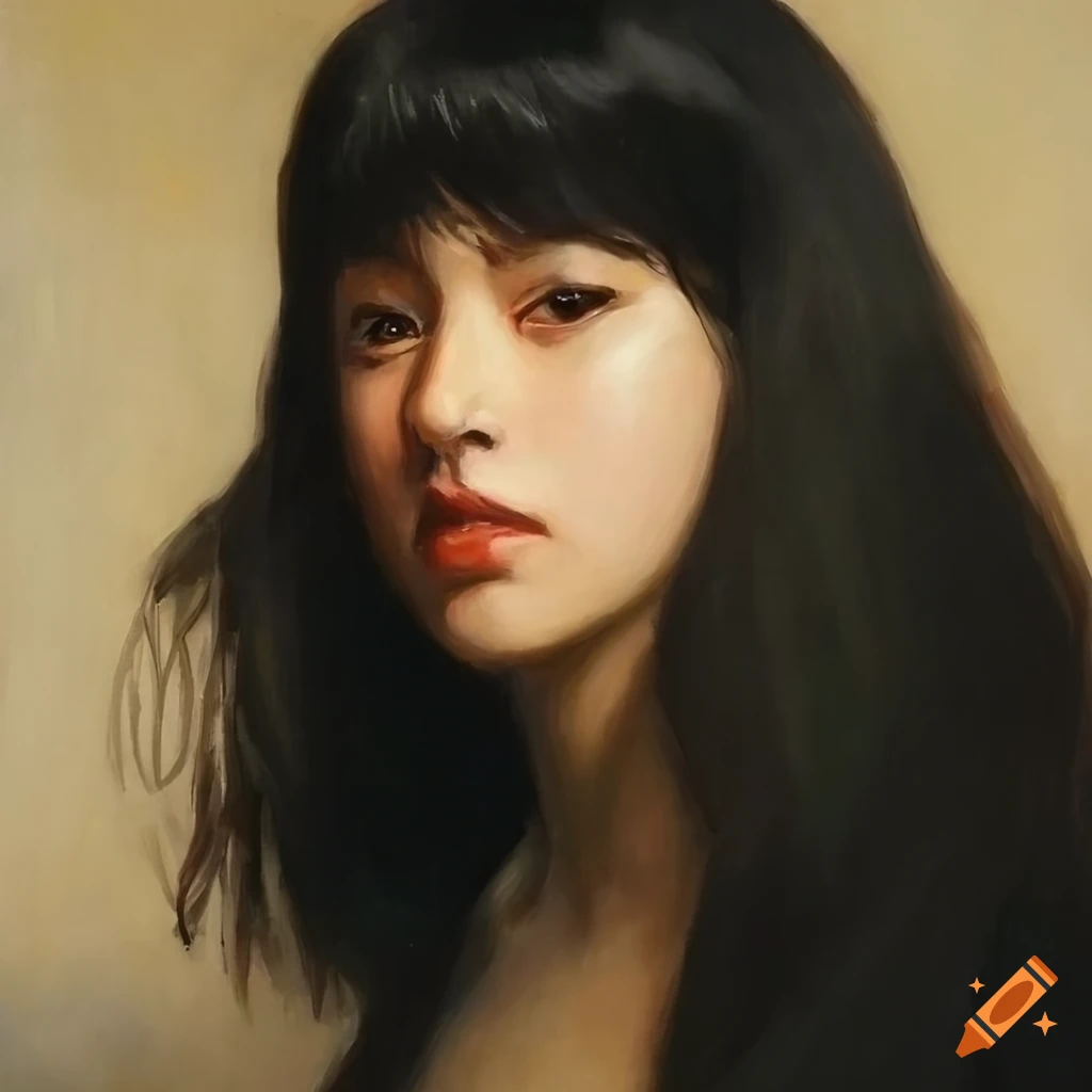 Oil painting of tifa lockhart from final fantasy on Craiyon