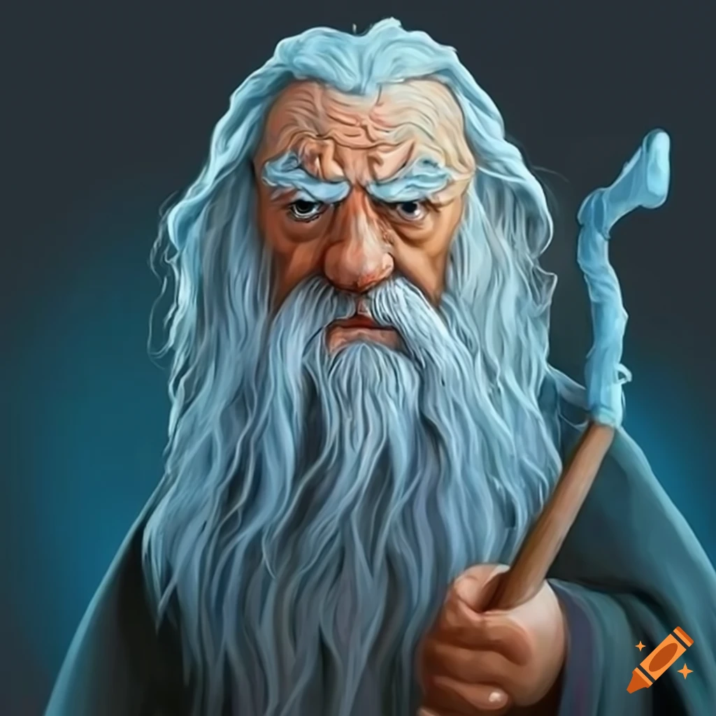 Gandalf the wizard in blue and orange robes on Craiyon
