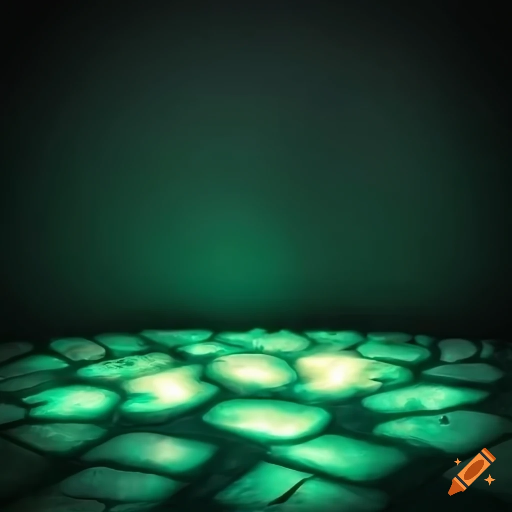 luminous stone floor with rune design
