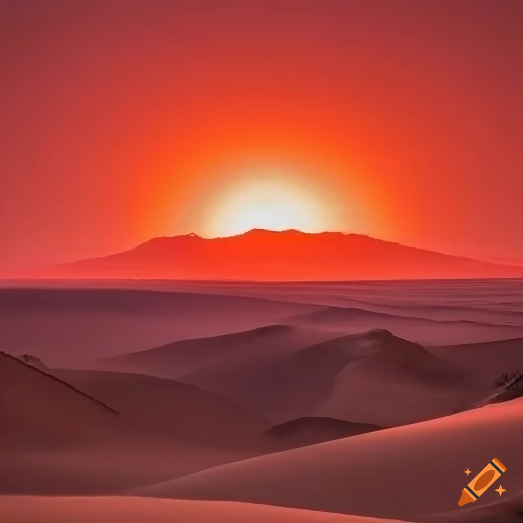 vibrant-desert-landscape-with-a-red-sun-on-craiyon