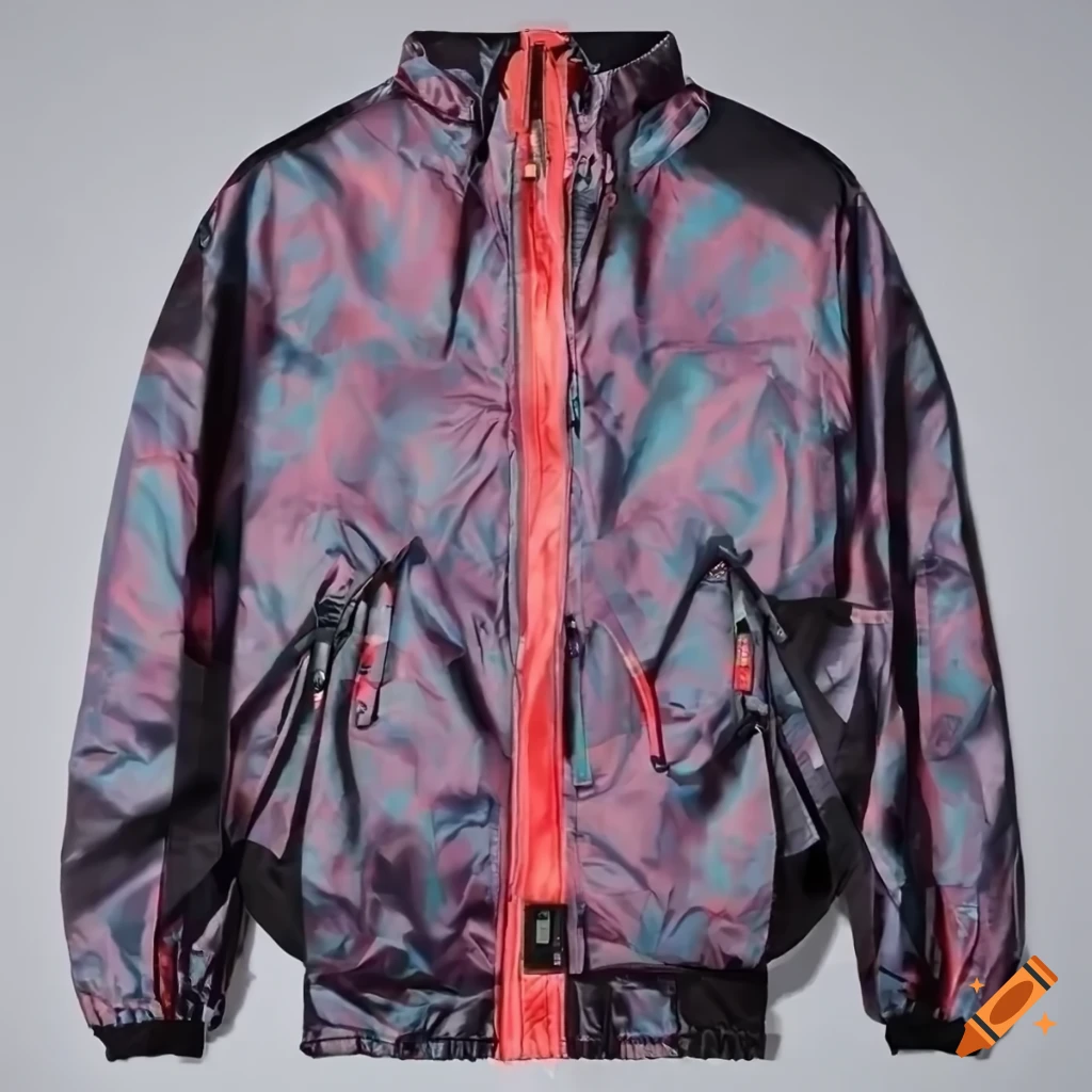 Raf simons streetwear windbreaker jacket with straps on Craiyon