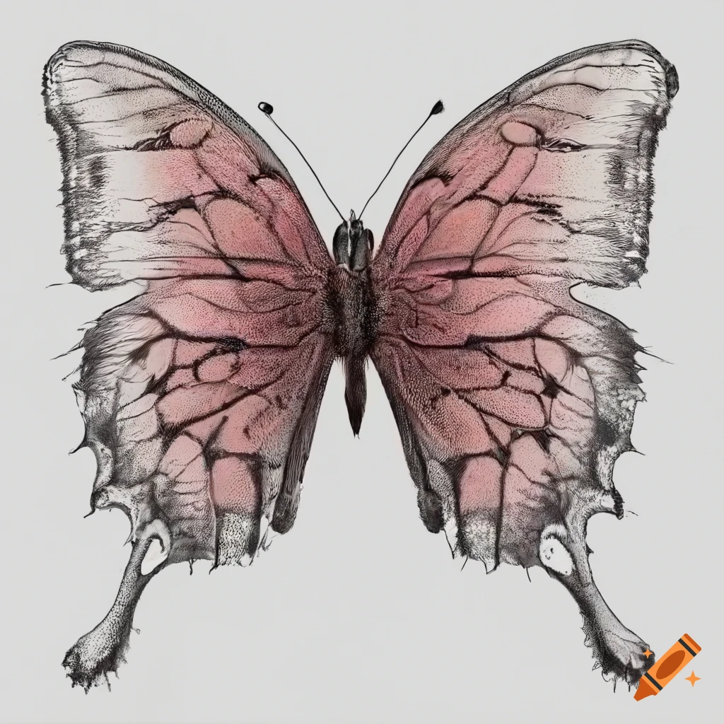 outline clipart of a butterfly for coloring on Craiyon