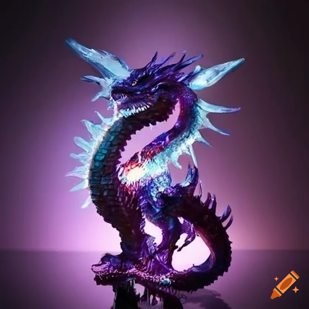 Crystal dragon sculpture