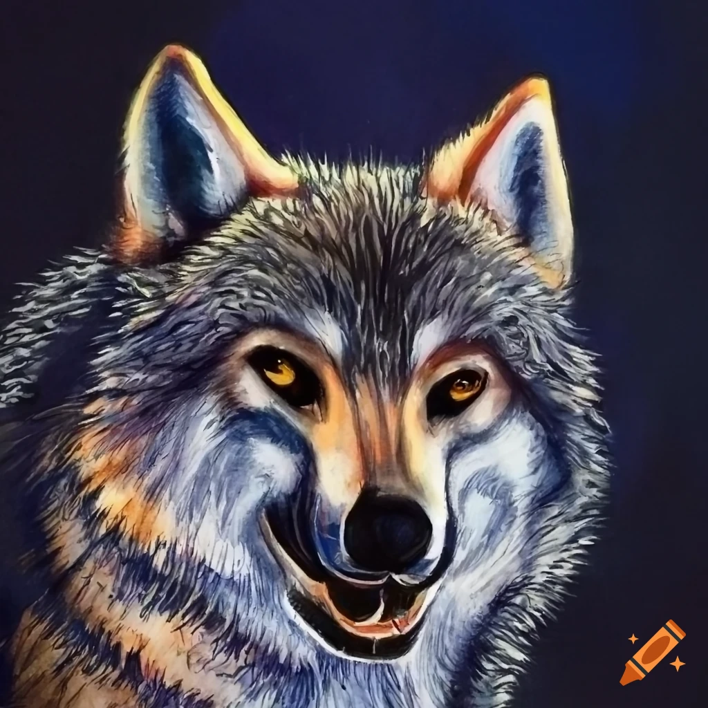 Zeichnung eines Wolfes