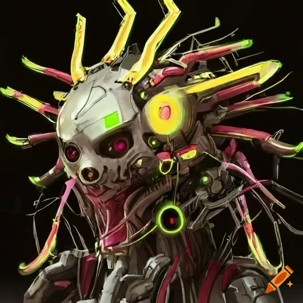 Doctor octopus, a cyborg-human with four mechanical tentacles on Craiyon