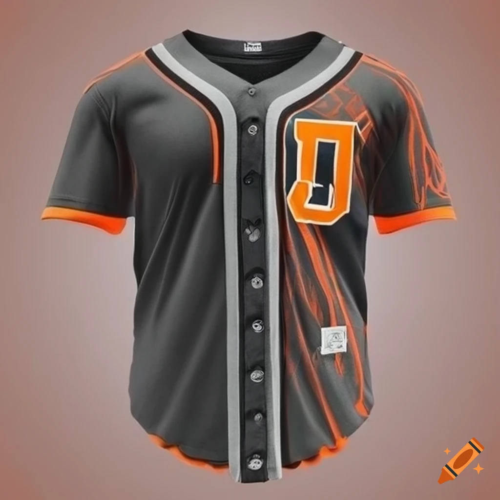 Black and orange baseball jersey with number 10 on Craiyon