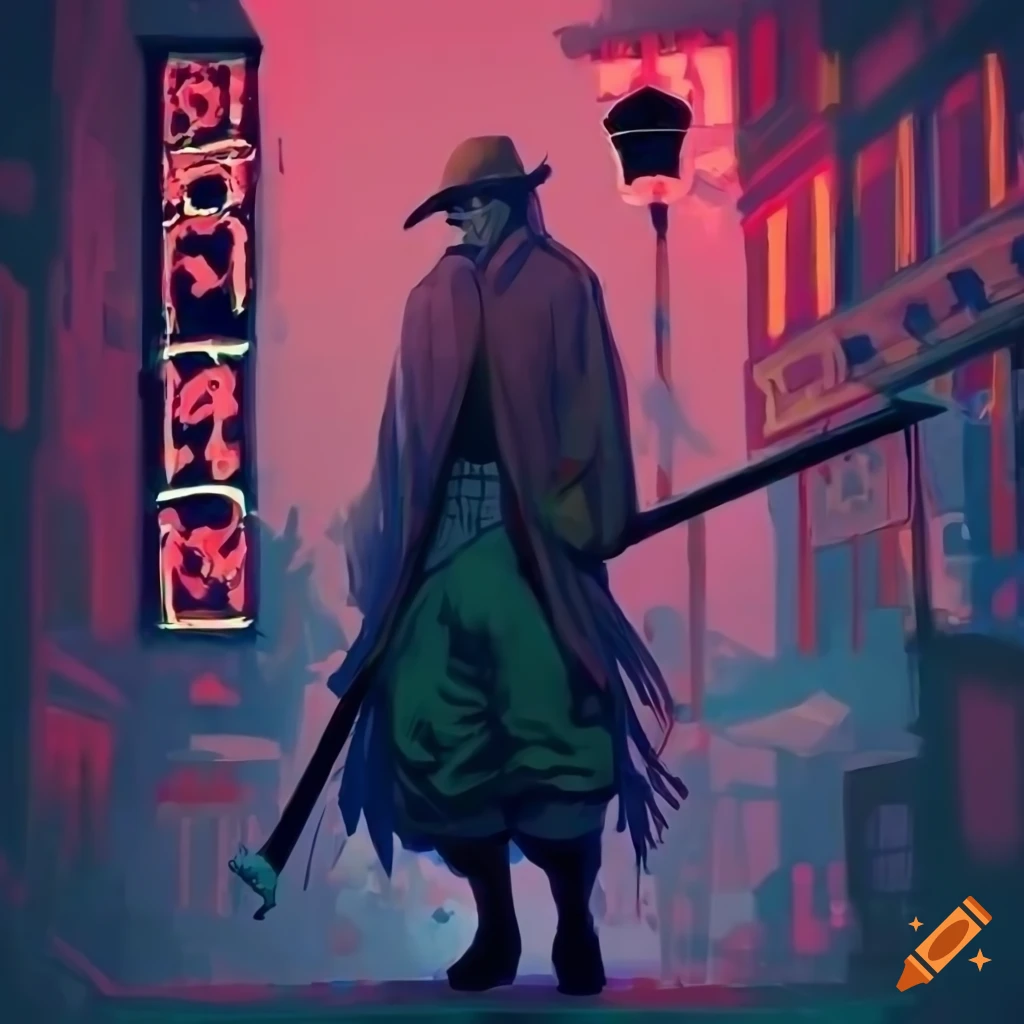 character-lighting-a-neon-street-lamp-in-a-video-game-on-craiyon