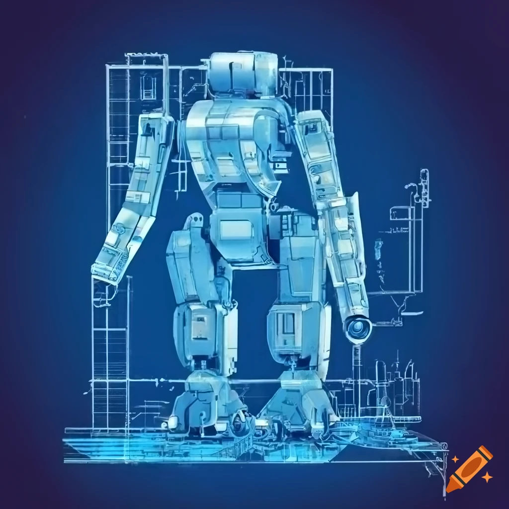 blueprint of a light mech with internal structures