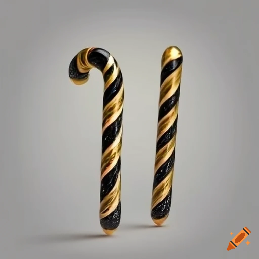 Black and gold candy cane
