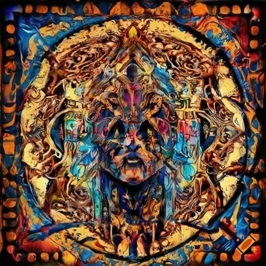Obra maestra with psychedelic heavy metal style on Craiyon