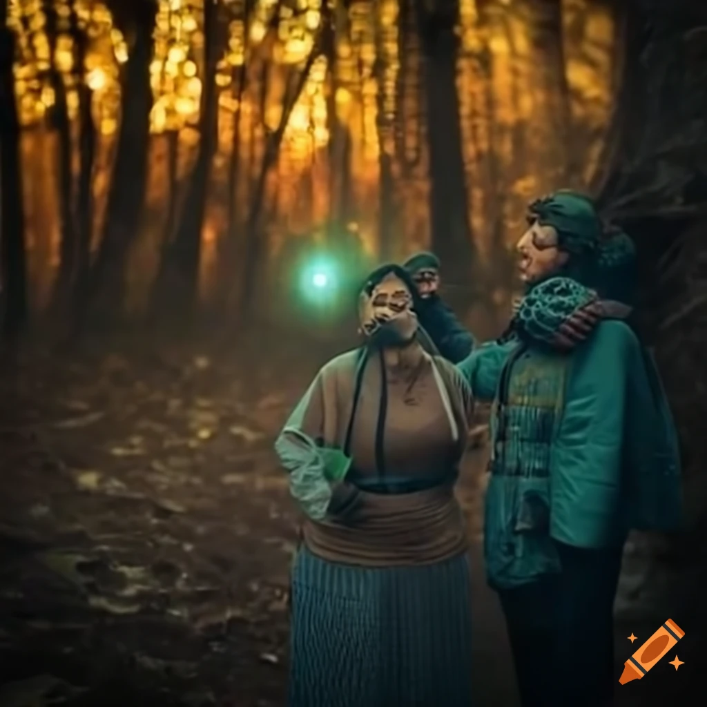 Image of adventurous explorers facing an extraterrestrial relic