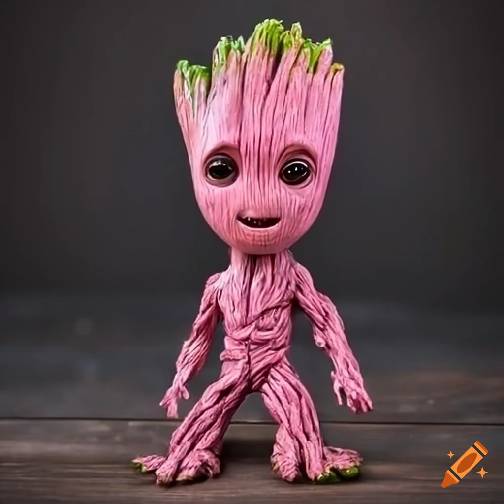 Adorable pink groot character on Craiyon