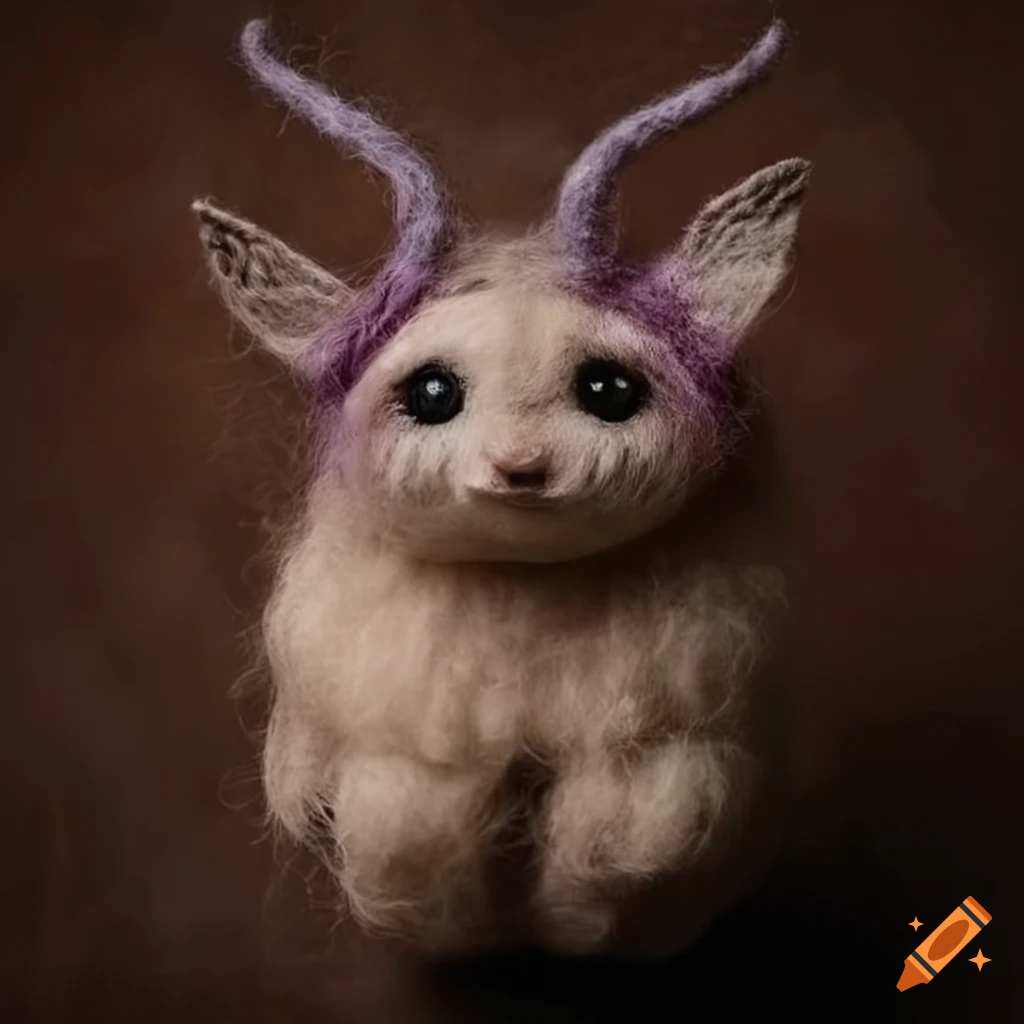 detailed felted wool creatures with clothing