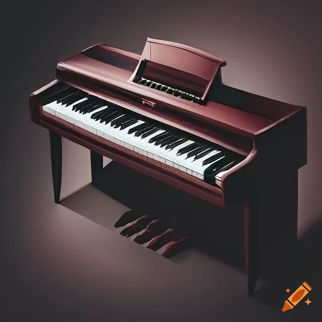 Black and white piano keys on Craiyon