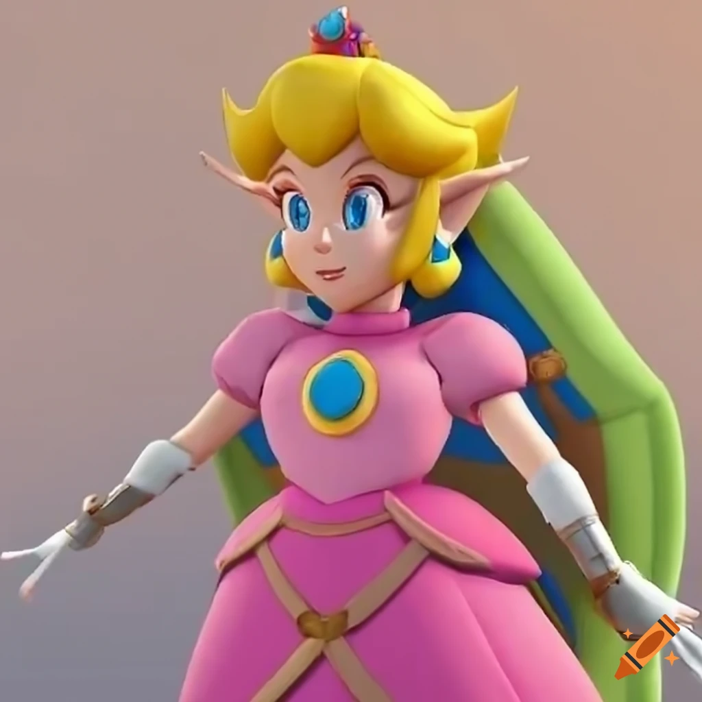 Detailed cosplay of princess peach and link swapping outfits