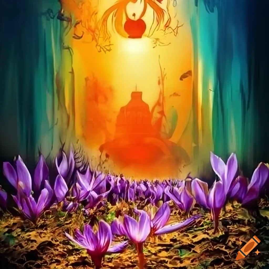 poster design for a saffron festival