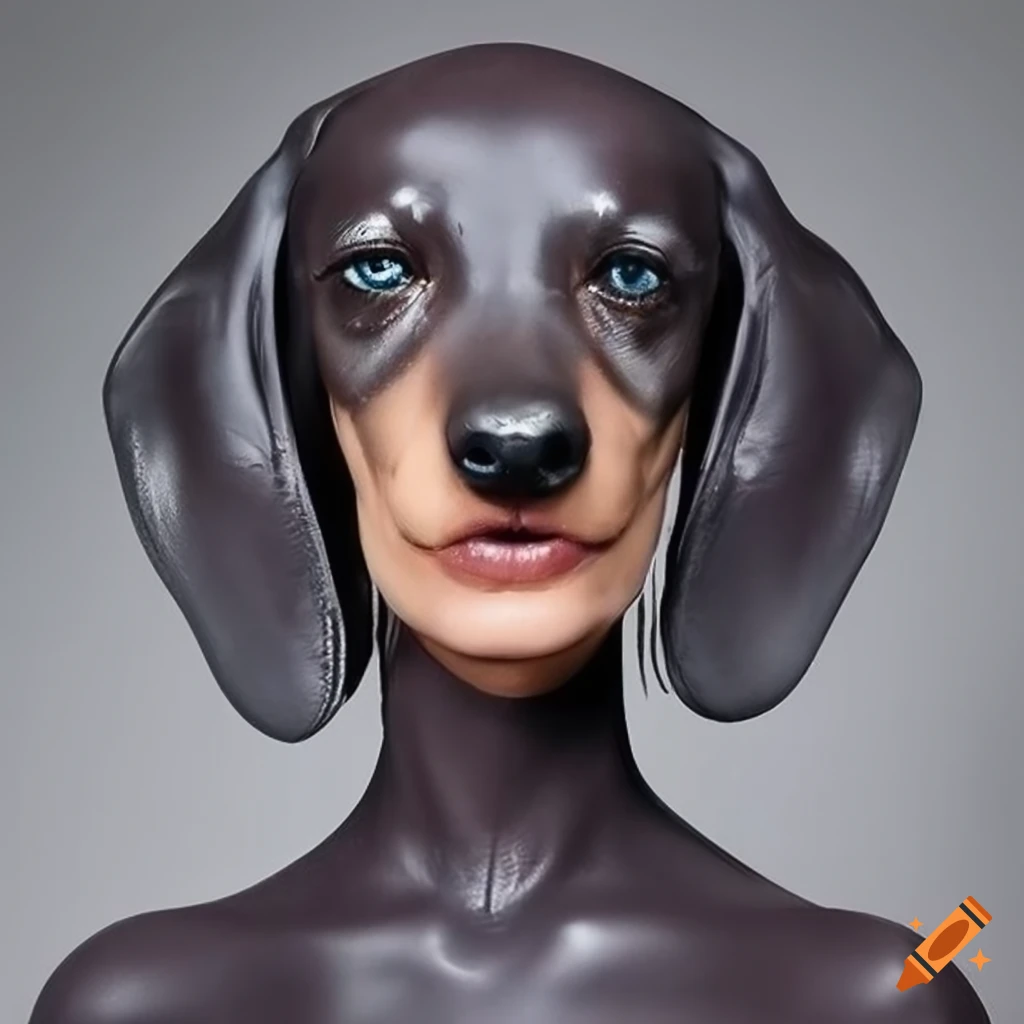 image of a dog wearing a latex mask