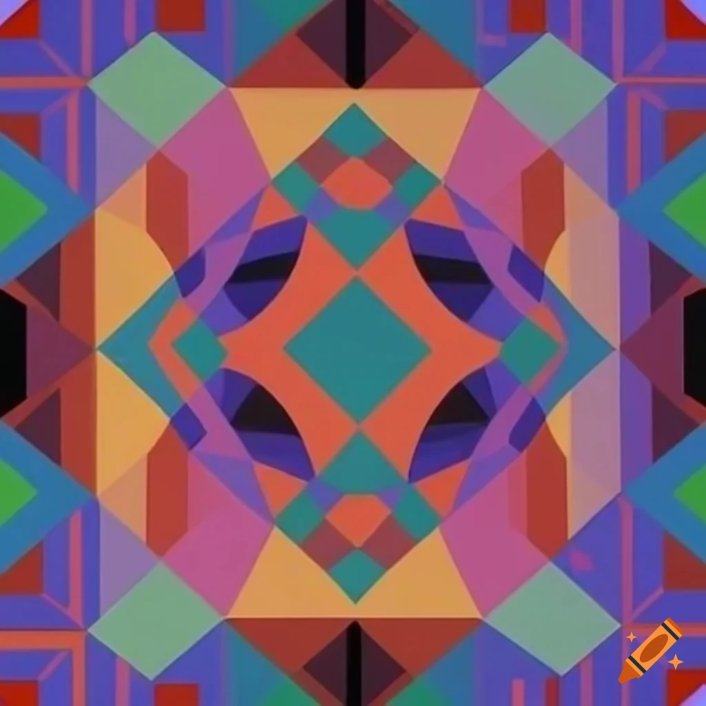 geometric surrealistic artwork by Victor Vasarely