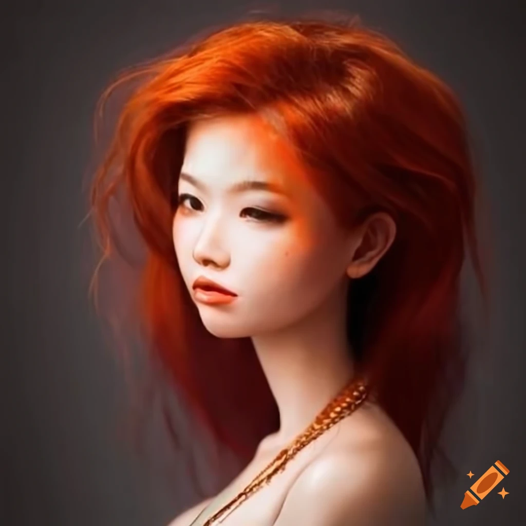 portrait of a redhead Vietnamese woman