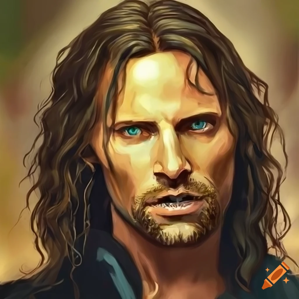 Portrait of aragorn from the lord of the rings on Craiyon