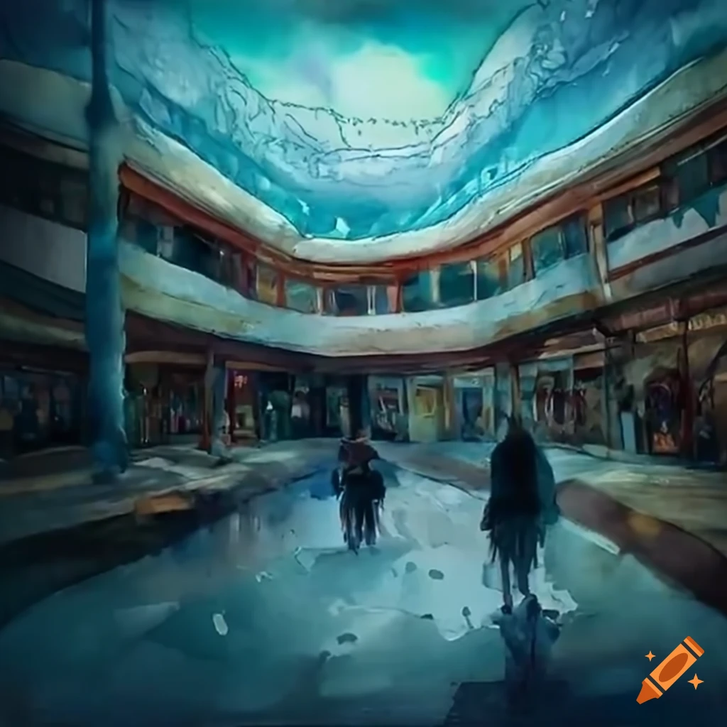 empty mall with a gloomy atmosphere