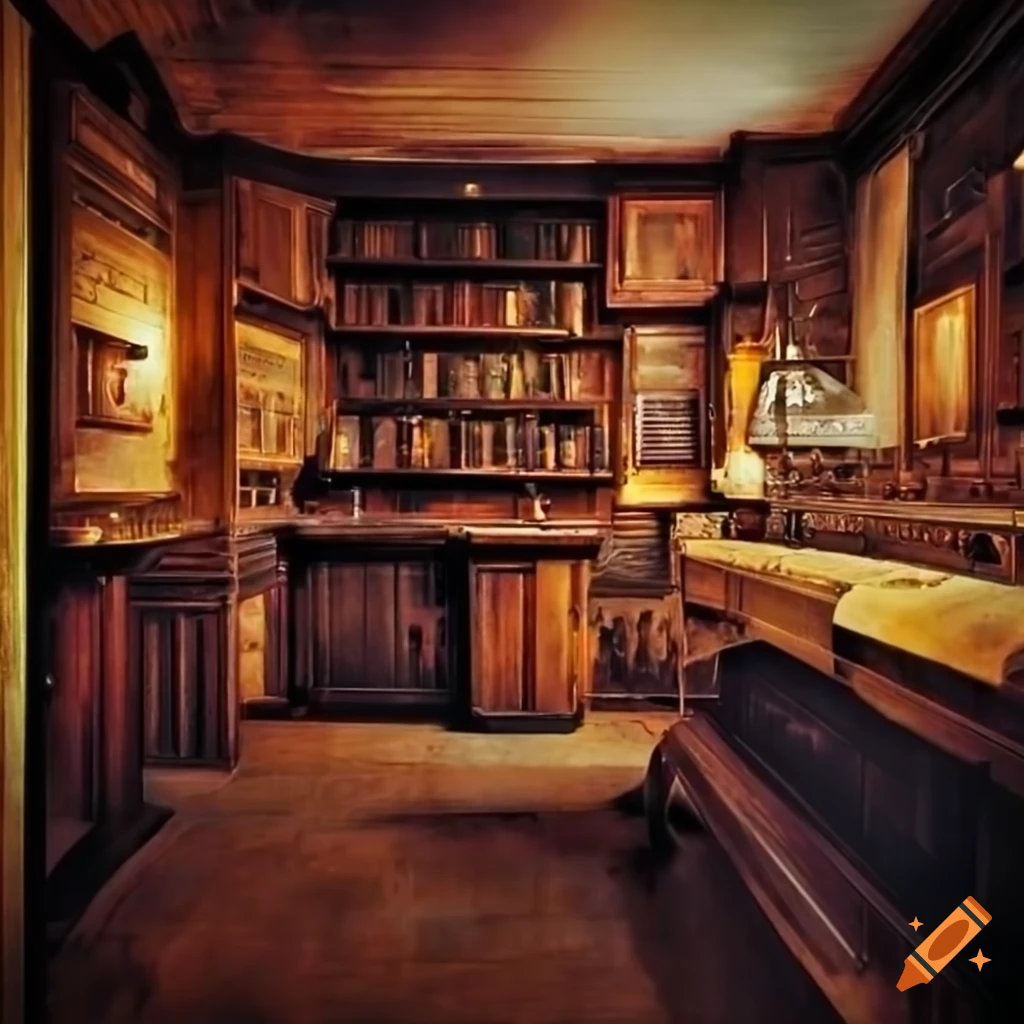 Vintage smoking room with on Craiyon