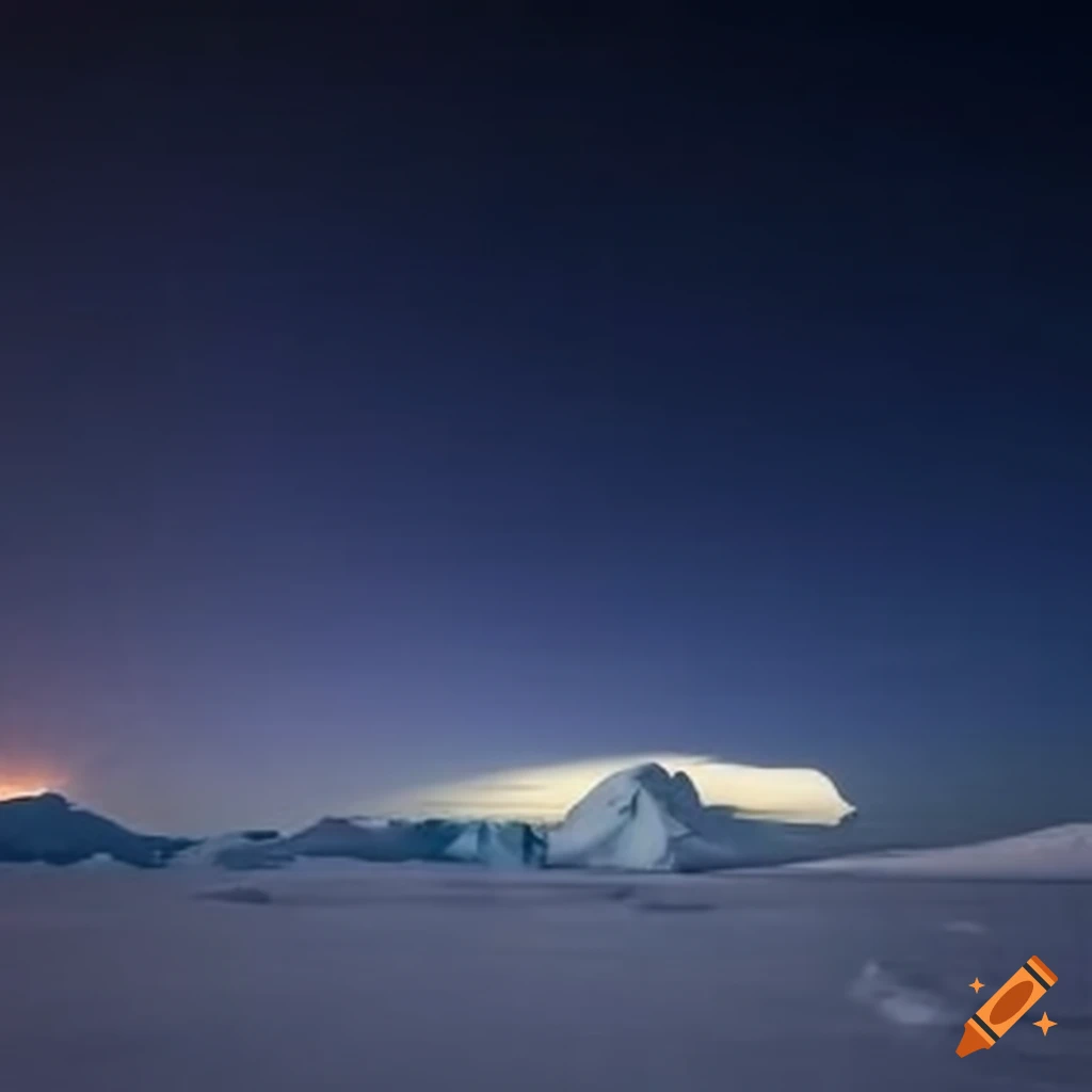 polar man in the Antarctica at night