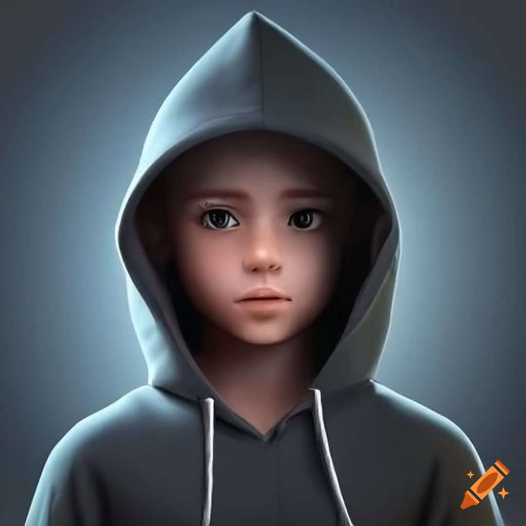 3d art of a boy wearing a hoodie with the name 'jefri'