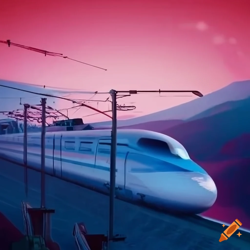 Bullet Train Flying On Tracks On Craiyon