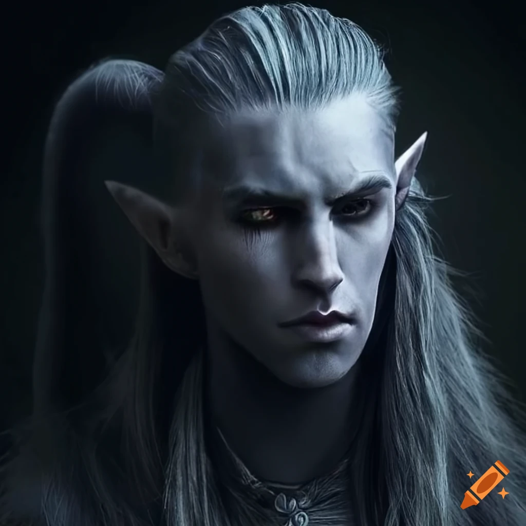 Image of a mysterious male elf with a fierce viking-inspired hairstyle ...