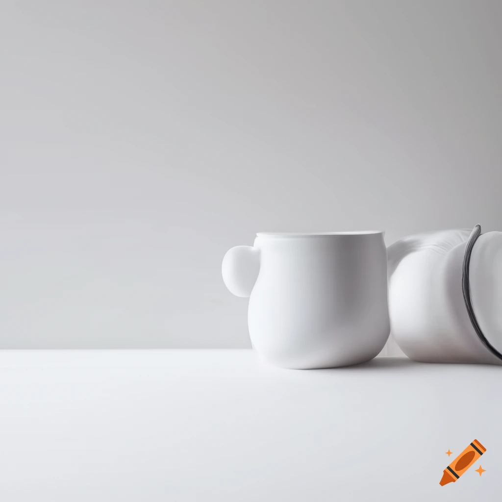 A blank white coffee cup mug mockup on Craiyon