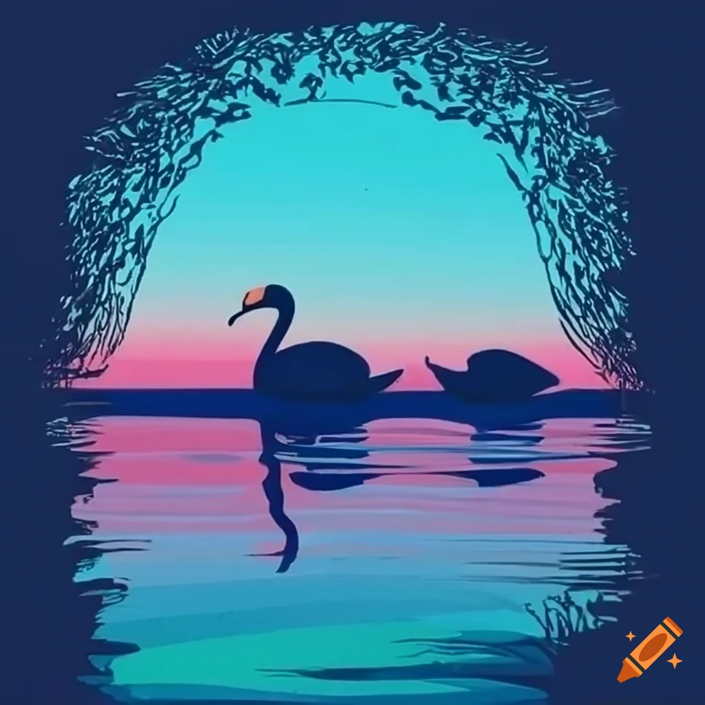 Swan on a serene lake