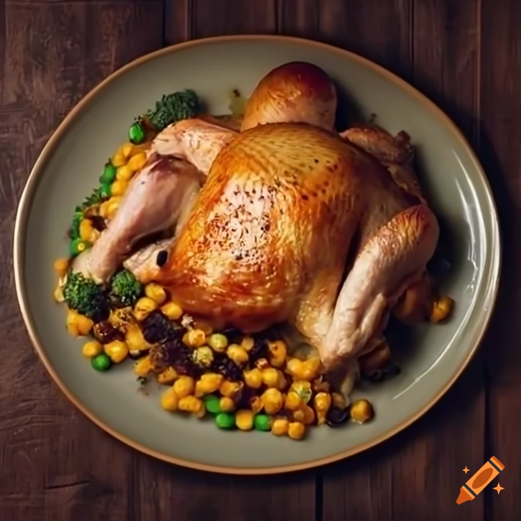 Intricately detailed thanksgiving turkey on a plate