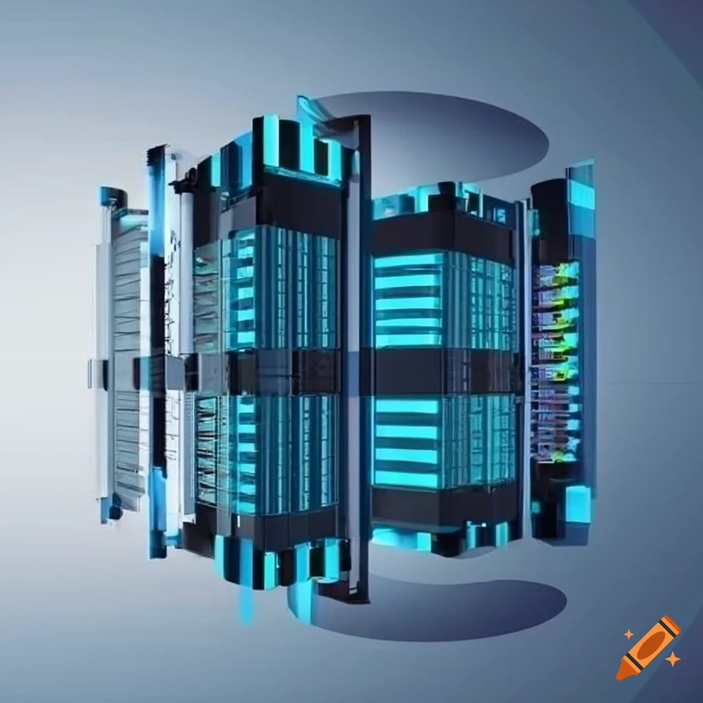 white background data center