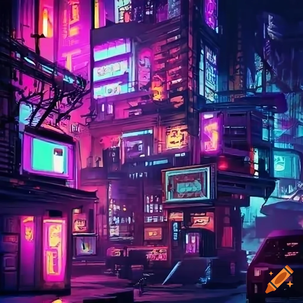 Cyberpunk Bar Building