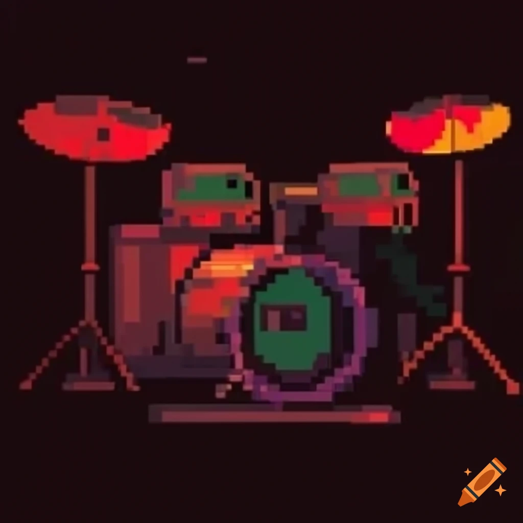 Pixel art of ac/dc band on Craiyon