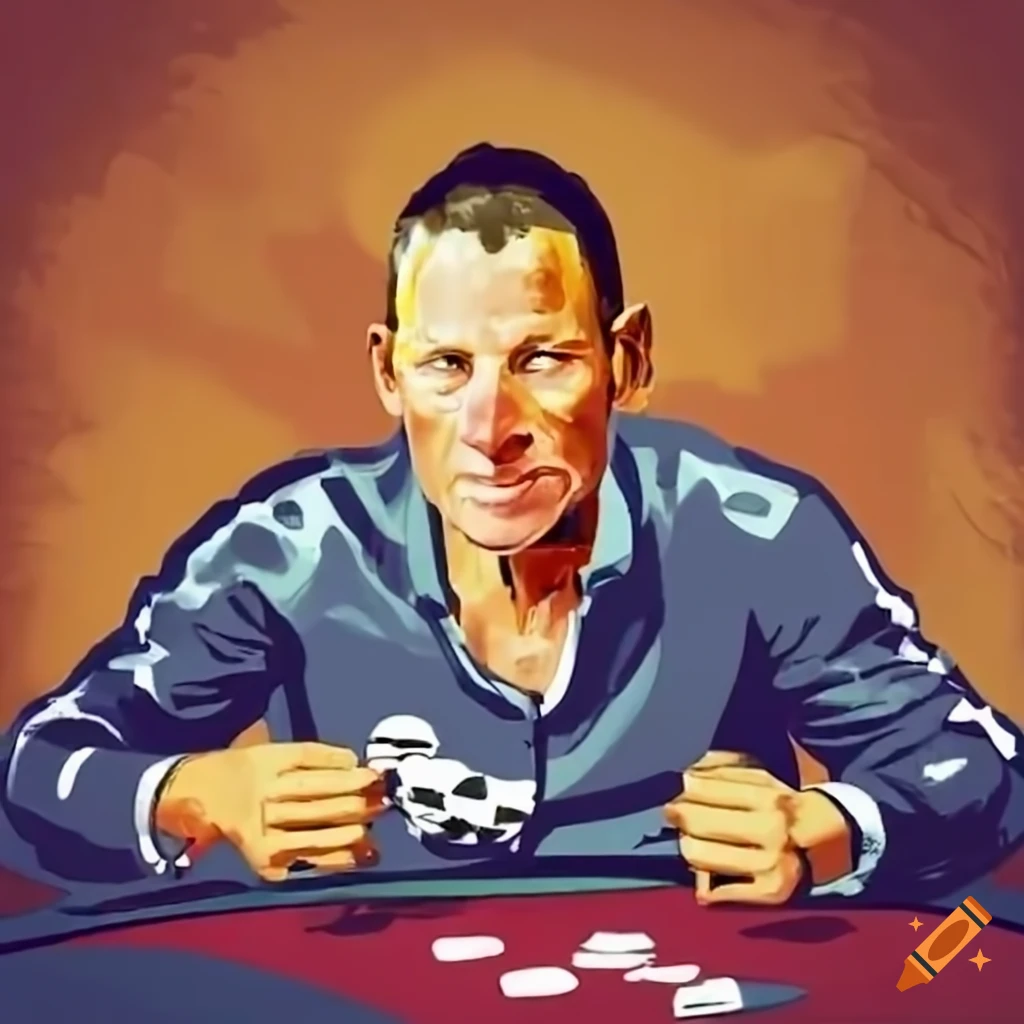 Lance armstrong playing poker with other cyclists
