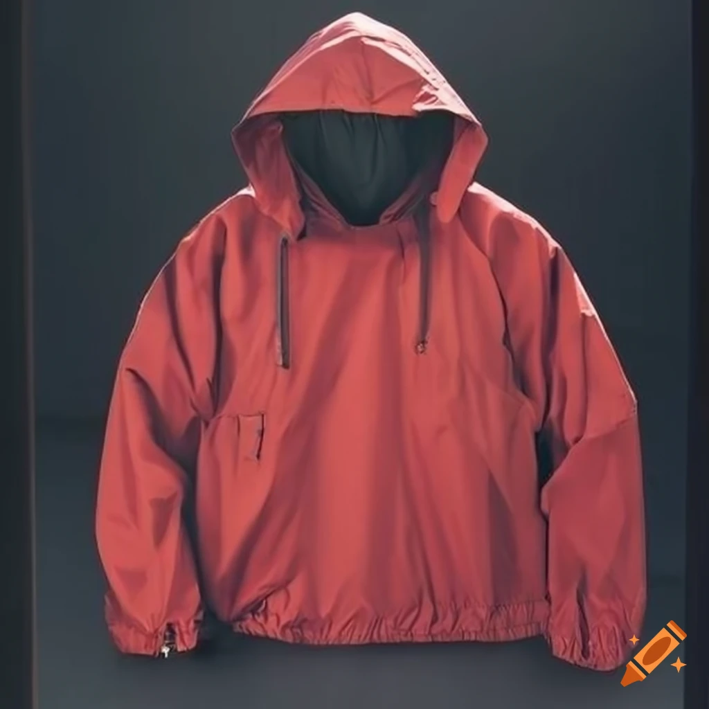 Windbreaker jacket with hood on Craiyon