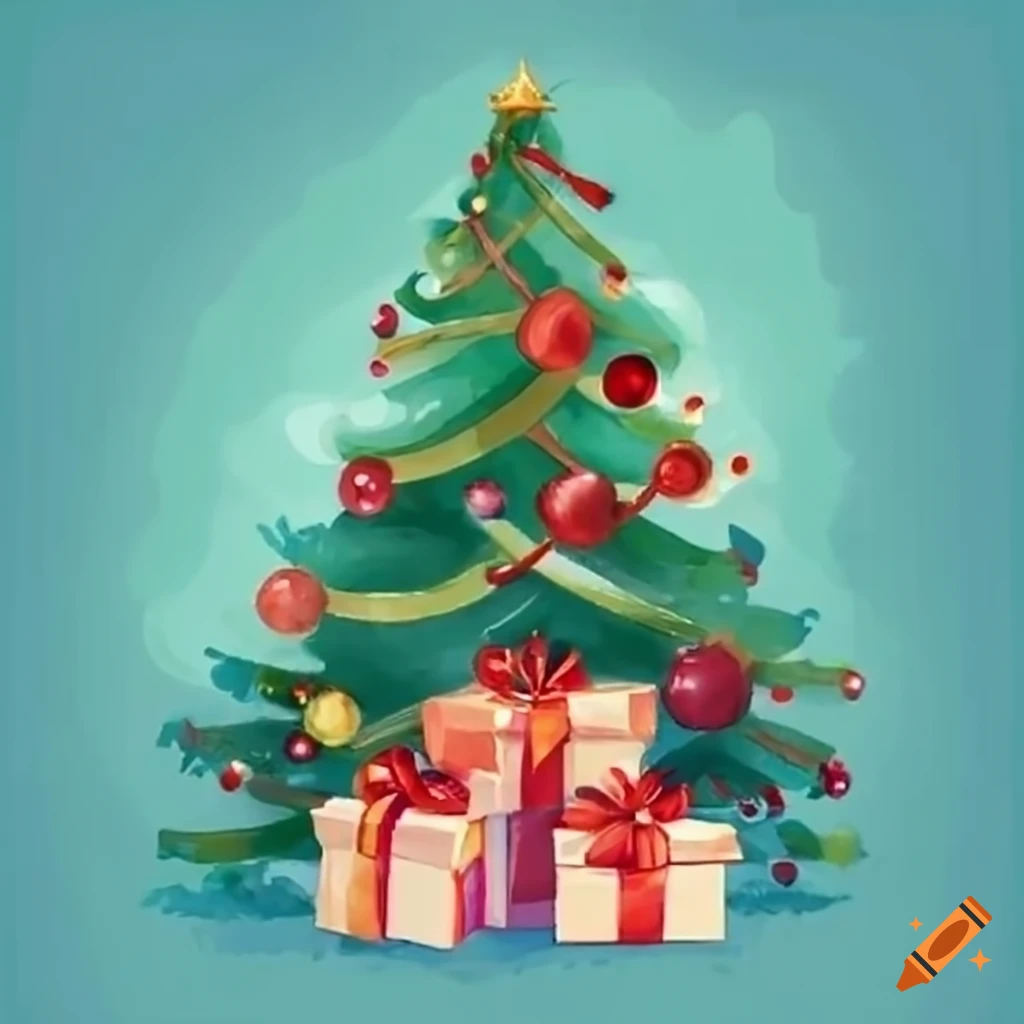 Christmas Tree With Gifts On Craiyon