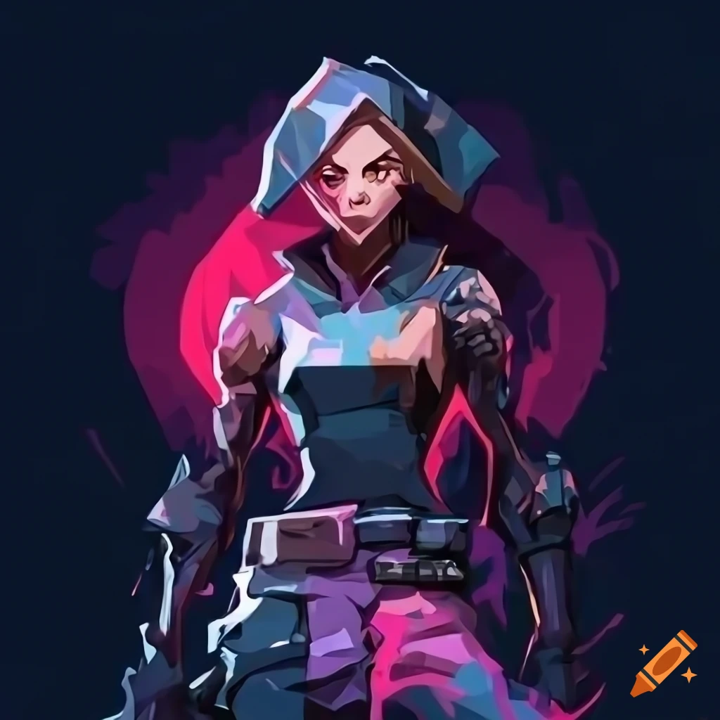 Valorant Ninja With Black Kimono And Red Mask On Craiyon