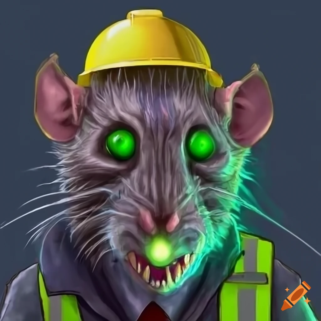Image Of A Ghoulish Rat With A Hard Hat And Safety Vest On Craiyon image-of-a-ghoulish-rat-with-a-hard-hat-and-safety-vest-on-craiyon