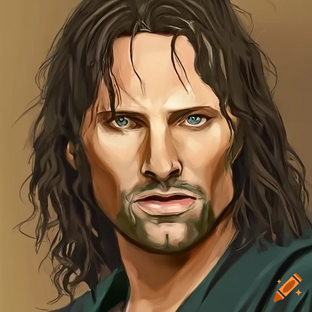 portrait of Aragorn from The Lord of the Rings