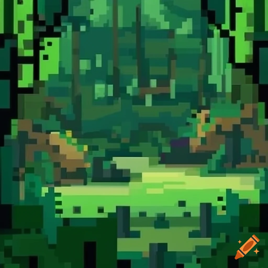 pixel art jungle landscape