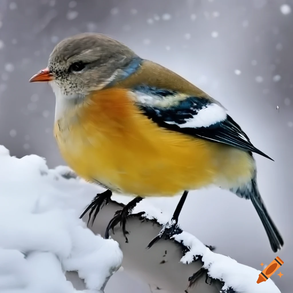 winter birds in different sizes